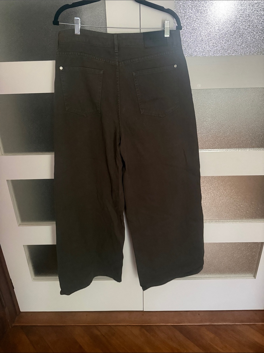 Joelle Collection Wide Leg Jeans Flare in Dark Olive - Picture 4 of 6